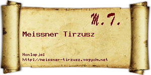 Meissner Tirzusz névjegykártya